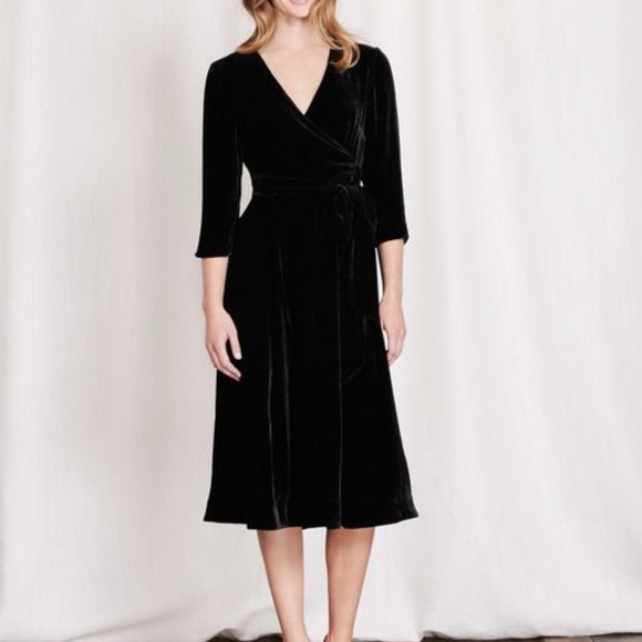 Boden velvet wrap dress Clearance